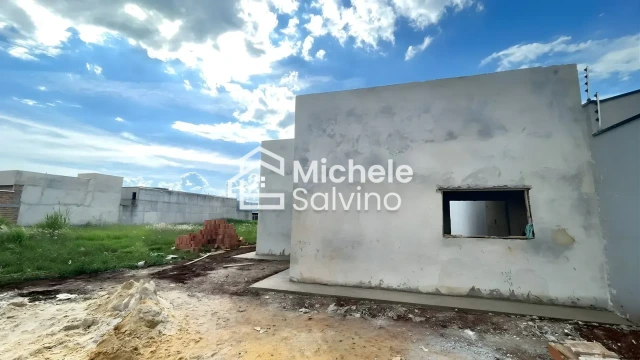 Casa em andamento no Parque dos Pássaros, modelo com 77 m² de área construída